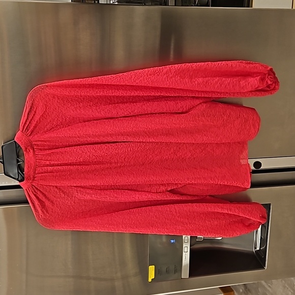 💕TRINA TURK💕 Strong Gauze Button-Up Top ~ Radio City Rose Medium NWOT - Picture 9 of 13